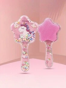 1pc Kids Cartoon Quicksand Massage Comb, Portable Air Cushion Hair Brush