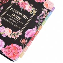 65 Sheets A6 Floral Password Keeper Book With Alphabetical Tap Stickers Hardcover Password Logbook For Internet Website Address Login Secure Password Organizer Journal For School Home Office,School Supplies,Back To School