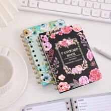 65 Sheets A6 Floral Password Keeper Book With Alphabetical Tap Stickers Hardcover Password Logbook For Internet Website Address Login Secure Password Organizer Journal For School Home Office,School Supplies,Back To School