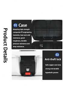 45L ABS Rear Motorcycle Box Trunk For 2 Helmets, Waterproof Motorcycle Trunk Universal Motorcycle Trunk Rear Pocket With Reflective Night Light Helmet Storage Umbrella Easy To Install - Black - View 5