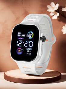 2pcs/1pc Color Display Electronic Watch, Korean Fashion Cool LED Light Couples Digital Watches For Middle School Students