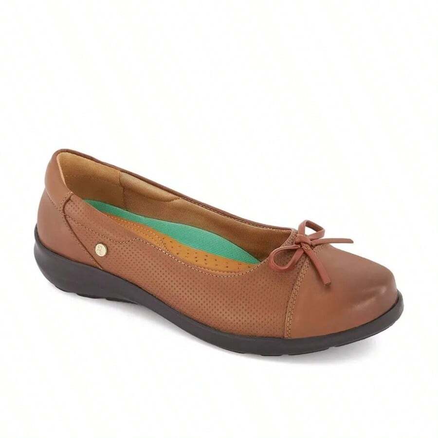 Zapato Casual Flat De 4 cm Color Café Confort Para Mujer - Café integral - Ver 1