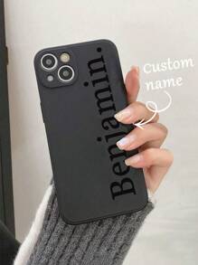 1pc Customized Name Phone Case, Personalized Name Design IPhone Phone Case, Customized Name IPhone Phone Case, Personalized Phone Case, Custom Image Phone Case, Anniversary Gift, Valentine's Day Gift, Birthday Gift, Wedding Gift, Mother's Day Gift, Father's Day Gift, Best Friend Gift, Compatible With Iphone 11/12/13/14/15promax