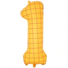 40 Inch Yellow Checkered Large Digital Balloons 0-9, Used For Birthday Parties, Self Inflating Helium Balloons, Birthday Decorations, Showers, Weddings, Anniversaries, Checkered Balloons, Party Decorations, Valentine's Day Decorations, Surprise Party Balloons, Aluminum Foil Balloons, Digital Balloons Carnival Christmas