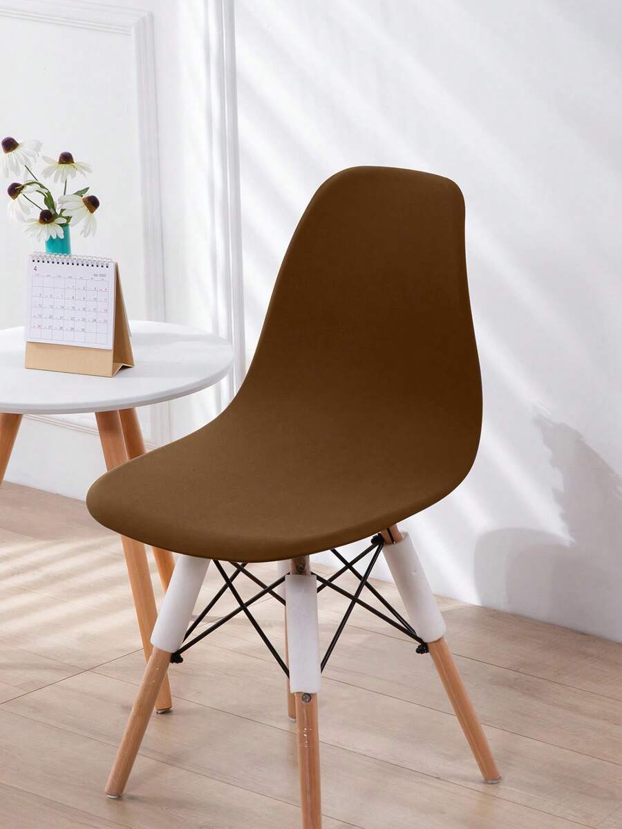 1/4/6pcs Solid Color Elastic Milk Silk Eames Chair Cover, Home Bedroom Living Room Dining Chair Slipcover, Dust & Dirt Proof