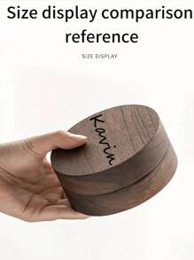 1 pieza Cenicero de mesa de nogal personalizado con tapa antiviento de acero inoxidable, accesorio para fumar para decoración de oficina/hogar (el Body de este producto está hecho de madera. La textura y el color pueden ser ligeramente diferentes a la imagen, lo cual no afecta su uso normal), bolsa de regalo incluida - Negro - Ver 4