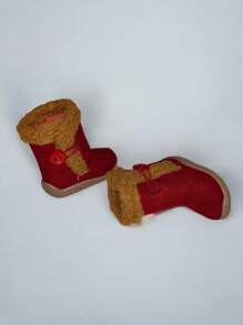 Botas cortas para niños y niñas, botas de invierno con suela antideslizante - Rosa Fucsia - Ver 2