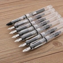 1 bút bi nhựa, bút bi trong suốt màu trắng acrylic, mực màu, bút luyện viết và thư pháp (Mới 100%, không kèm mực) - Trong sáng - Xem 3