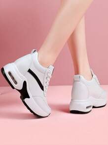 Comfortable And Versatile Height Increasing Women's Shoes - White - View 3
