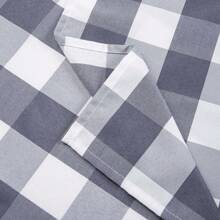 Tischdecke Schwarz/Weiß Rot/Weiß Grau/Weiß kariert (Farbe und Größe wählbar) - hochwertig gefertigtes Tischtuch Wasserabweisendes Polyester Karo-Tischtuch rund Rechteckige Esstischdecke für Familienrestaurant Partybuffet Picknick