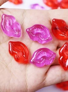 50 piezas de cuentas de resina con forma de labios en colores surtidos - Suministros para hacer joyería para el Día de San Valentín, bodas y decoraciones de mesa para fiestas de verano y escolares