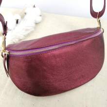 Marsupi da donna, in pelle metallizzata, borsa a vita in pelle, borsa con cerniera da donna, nuova borsa a tracolla, casual, piccola, borsa a spalla monocolore, semplice e versatile, pratica e personalità borsa a tracolla