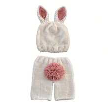 2pcs Newborn Photography Prop Animal Costume Outfits, Classic Knitted Baby Shower Easter Gift Sthings For Girls/Boys