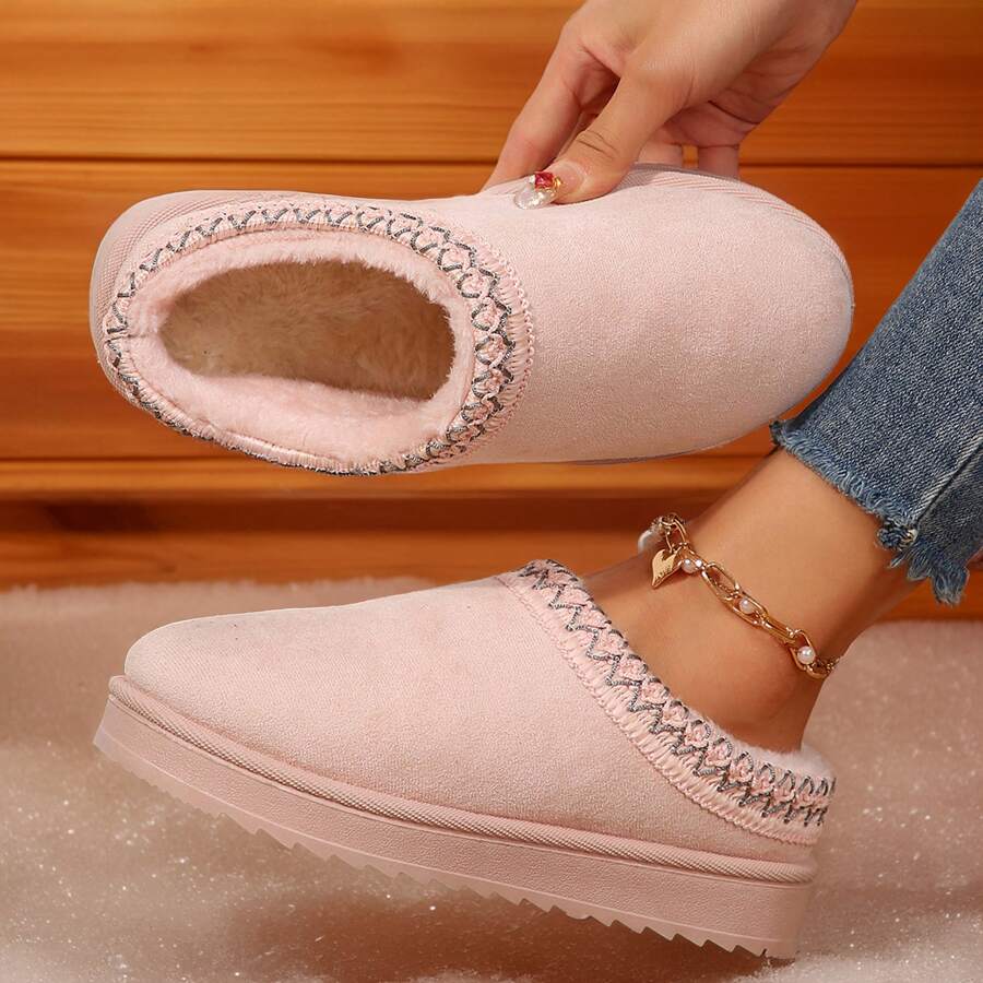 Women's Slip-On Platform Loafers With Chunky Heels For Casual Comfort - 粉色 - 查看 1