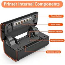 Thermal Shipping Label Printer 4x6 Bluetooth USB Compatible  Royal Mail  DPD Evri UPS - Black1 - View 2