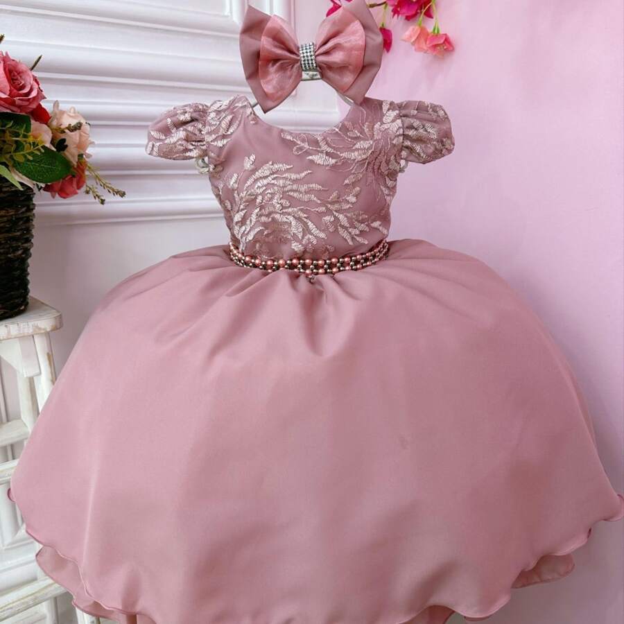 Vestido Infantil Rose Casamentos Festas Formaturas das Princesas
