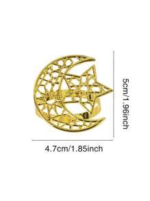 / Al-Adha 新月餐巾环、餐巾架适用于餐厅、聚会、婚礼 - 彩色 - 查看 12