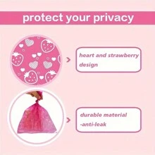 草莓香味宠物粪便袋，粉色草莓垃圾袋和紫色草莓心形宠物垃圾袋，便携户外使用，宠物情人节礼物 - 彩色 - 查看 5