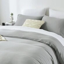 2/3-Pcs Summer Duvet Cover Sets, Without Filler,( Not A Comforter,No Filling, No Insert ) Super Soft Cool Sheet Set With Pillow Cases, Fade Resistant, Stain Resistant, Hotel Master Bedroom Guest Room, Available For All Seasons, Multiple Colors And Size, Bedding Set, Room Decor ,Ideal Gift - Grey - View 5