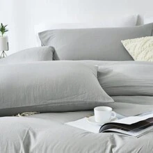 2/3-Pcs Summer Duvet Cover Sets, Without Filler,( Not A Comforter,No Filling, No Insert ) Super Soft Cool Sheet Set With Pillow Cases, Fade Resistant, Stain Resistant, Hotel Master Bedroom Guest Room, Available For All Seasons, Multiple Colors And Size, Bedding Set, Room Decor ,Ideal Gift - Grey - View 9