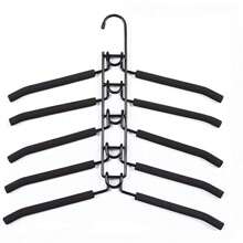 Multifunctional Clothes Hanger, Traceless Sponge Hanger, 360 Degree Rotating Clothes Hanging Rack, Multi-Layer Space-Saving Clothes Support, T-Shirt Drying Rack, Wardrobe Organizer, Bedroom Dorm Accessories, Storage And Organization Decorations Decor Festival Decor Room Decor Home Decor Decor Bedroom Decor Dress Pants Shoes Jeans Boots Skirt,Spring,Minimalist,Summer Tops - Black - View 13
