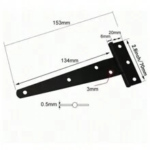 Bisagra Tipo T Caja 6 Pzs Bisagra 5 Pulgadas, Accesorios de Montaje de Puertas, Bisagras de Puerta de Granero con Tornillos de Fijación, para Granero, Cercas de Madera, Patio (negro) - Negro - Ver 6