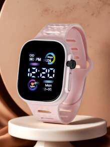 2pcs/1pc Color Display Electronic Watch, Korean Fashion Cool LED Light Couples Digital Watches For Middle School Students