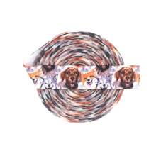 Bristlegrass Print Fold Over Elastic FOE 5/8" 3/4" 15mm 20mm Cartoon Dog Cat Heart Dot Satin Spandex Band Webbing Tape Headband Hair Tie Bracelet Dress Sewing Trim