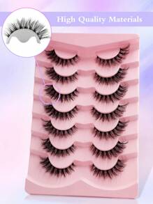 全新 7 对天然睫毛柔软仿貂皮睫毛 3D 蓬松全假睫毛浓密假睫毛纤细睫毛延长猫眼睫毛化妆