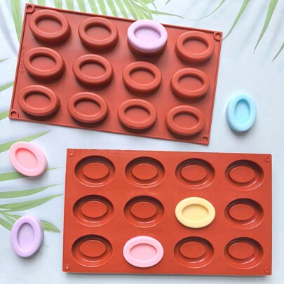 قالب سيليكون بشكل بيضاوي للشوكولاتة والحلوى والجيلي والبسكويت والكيك والزينة 1 قطعة