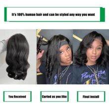 8 Inch 13x4 Body Wave HD Lace Front Wigs Human Hair 250% Density Glueless Bob Wigs Human Hair Pre Plucked Short Bob Wigs For Women Frontal Wig Human Hair Natural Black Color - Natural Black - View 8