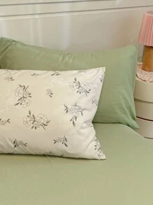 4 件套床上用品套装，花卉美学床上用品套装，适合现代家庭的法式床上用品套装，灰绿色（1 个羽绒被套 + 1 个床单 + 2 个枕套，不含填充物） - 鼠尾草綠 - 查看 6