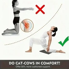 1pc Thick Yoga Knee Pads - Soft TPE Material With Geometric Pattern For Comfort And Protection, Suitable For Pilates, Sports And Home Exercises - Black