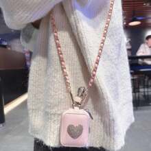Strass Herz Kunstleder AirPods Hülle mit Kette, stoßfeste Schutzhülle für AirPods1/2/AirPods3/AirPods4/AirPods Pro/AirPods Pro2 - Verschiedenfarbig - Übersicht 23