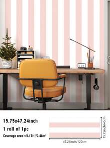 SUPSTICKER 1pc Pink Stripe & Light Brown Pine Print Self-Adhesive Wallpaper, Easy Clean Moisture-Proof Removable Surface, Home Decor Sticker Applicable To Kitchen, Bathroom, Bedroom, Living Room, Cabinet, Wardrobe, Stairs, Door, 3 Sizes Available: 47.24x15.75inch/120*40cm, 118.11*15.75inch/300*40cm, 196.85*15.75inch/500*40cm Gifts Birthday Graduation Room Decor Wall Decor Stuff Living Room Decor House Decor Home Decor Living Room Wall Paper Stickers Wall Stickers Wall Sticker