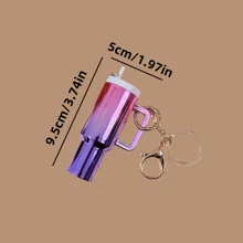 1pc Gradient Cute Ice Cup Key Chain, Detachable Mini Cup Key Chain, Personalized And Creative Pendant, Can Hold Lipstick, Backpack Pendant, Commemorative Gift For Friends Christmas