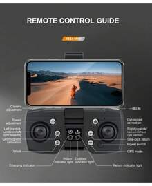 HopeRock GPS Drones With Camera For Adults, AE10 Mini Fodable RC Drone For Beginners With Auto Return Home, 1080P HD, Dual-Camera FPV , Brushless Motor, 2 Batteries, Black - 灰色 - 查看 11