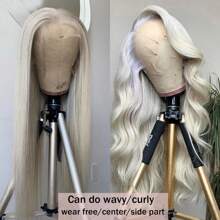 2025 New Popular #60 Ice Blonde Human Hair Wigs For Women Brazilian Hair 13x4 Transparent Lace Frontal Wigs Human Hair 150% Density Platinum Ash Blonde Frontal Wigs Preplucked Natural Looking Hairline With Baby Hair Around Let You More Natural Looking Can Wear Free Part/Center Part/Side Part Changed Into Easily Give You Different Styles Vave Christmas Wig New Year 16inch 20inch 22inch Wigs Halloween Costumes