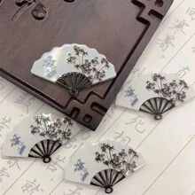 5/10 件中国水墨竹叶形树脂吊坠，适用于 DIY 发夹、流苏、耳环、珠宝配饰 - 彩色 - 查看 1