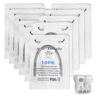 SHIXIONG Arcos Niti, 100 arcos en total,10 paquetes con 2 bolsas de cada medida, archwire niti dental,arcos para ortodoncia, ortodontic wires