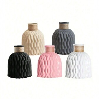 2 件塑料波浪纹理花瓶，家居装饰，派对和婚礼装饰，适用于餐厅、客厅、阳台、咖啡厅、卧室、书房装饰、情人节礼物