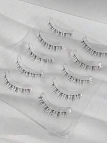 5 Pairs Bottom Eyelashes Lower False Lashes Transparent Stem Natural Look Manga Eyelashes Japanese Makeup Anime False Eyelashes Makeup Tool