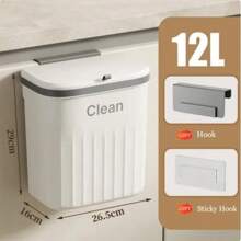 Kitchen Trash Can Wall Mounted Hanging Trash Bin With Lid Garbage Can For Cabinet Under Sink Waste Garbage Compost Bin 8.5/12L