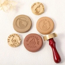 1 PC 4cm Custom Clay Stamp, Initial Ceramic Stamp With Wooden Handle, Custom Soap Stamp In Brass, Personalized Signature Brass Stamp For Pottery - Multicolor - View 9