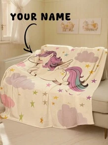 1pc Customizable Fleece Blanket, Suitable As A Gift For Girls, Boys, Adults, Valentine's Day, Lightweight, Soft And Warm, Ideal For Mother's Day, Birthday, Children's Day, Father's Day, Graduation, Wedding, Home Use On Sofa, Bed, Car, Bedroom, Living Room