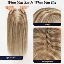 4.8x4 女士手工绑带蕾丝金色混合发饰，14 英寸真发 4 个发夹大发饰 - 流行色(其他顏色) - 查看 5