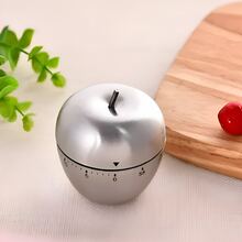 Temporizador  Forma Manzana Acero Inoxidable Contador de Tiempo de Cocina de Cuenta Regresiva, Escala Clara de la Alarma Ruidosa del Contador de Tiempo de la Cocina de la Forma de para Aprender - Plateado - Ver 3