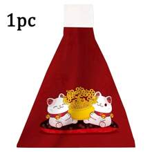 1/2pcs Chinese New Year Spring Festival Hand Towels And Dishclothes Sets Dish Tea Home Decor Accessories Fall Winter Cute House Decorative Apartment Must Have Housewarming New Home Gift Idea For Women Men Mom Mother Grandma Wife Christmas Eve Gift