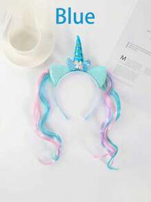 1 pieza Diadema creativa con diseño de unicornio, tocado para fiesta de cumpleaños, regalo de cumpleaños y accesorios para fotos, pequeños regalos para buenos amigos, regalos para fiestas - Multicolor - Ver 7