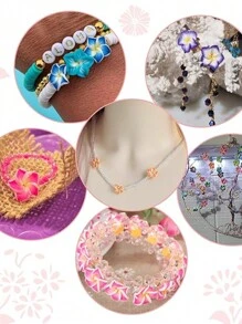 5/15/30pcs Plumeria Clay Beads Colorful Mix Color Handmade Small Flower Spacer Beads For Jewelry Making DIY Bracelet Charm Pendant